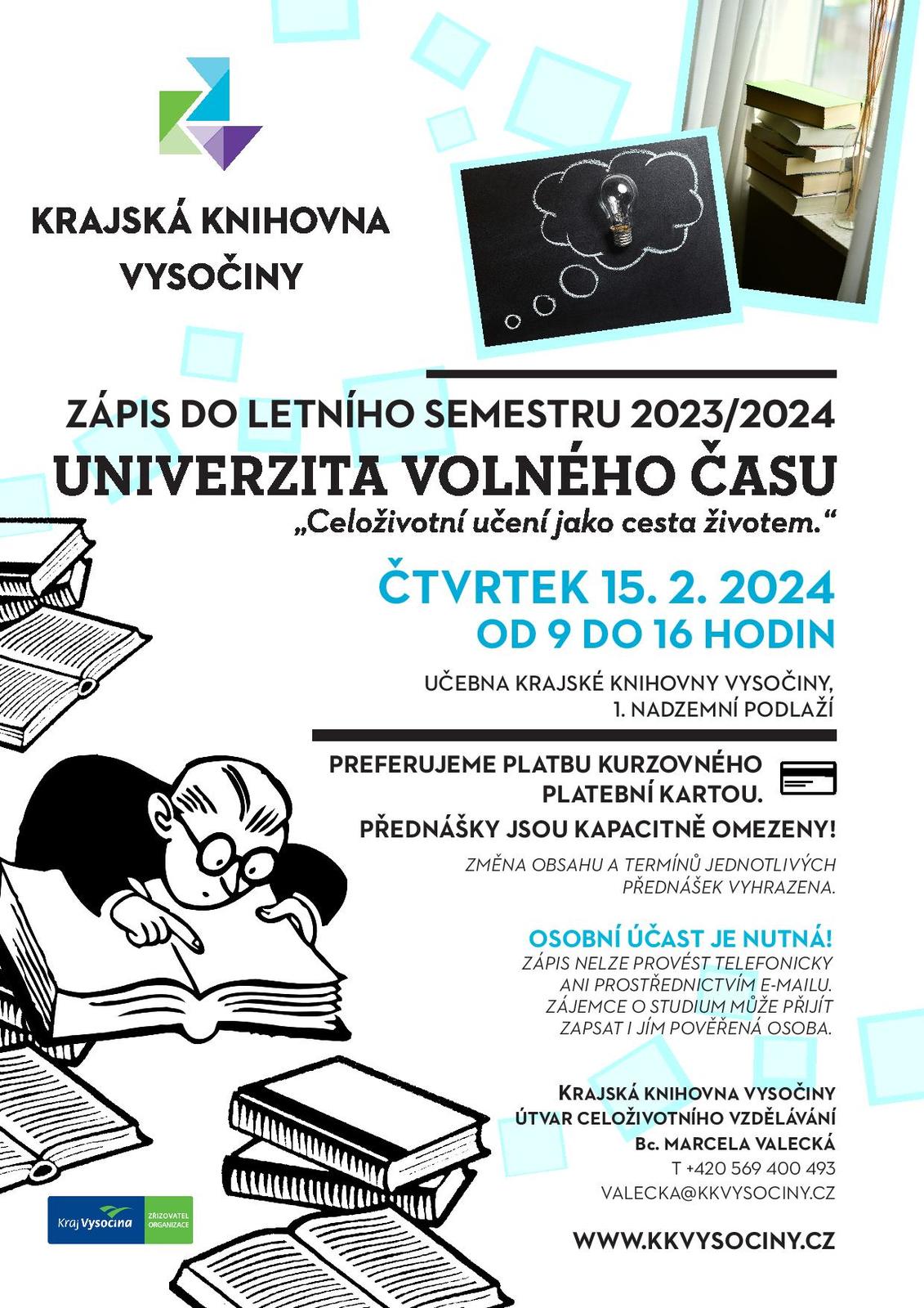 Zápis do letního semestru Univerzity volného času 2023/2024